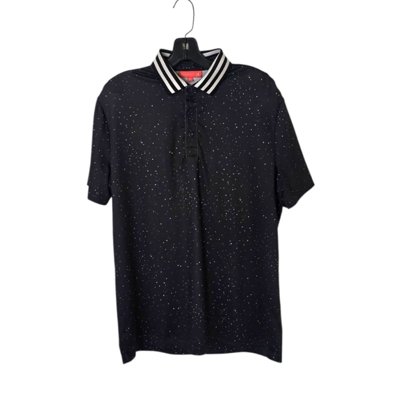 Redvanly Other - REDVANLY Mens Medium Golf Polo Shirt Black White Speckled Short Sleeve